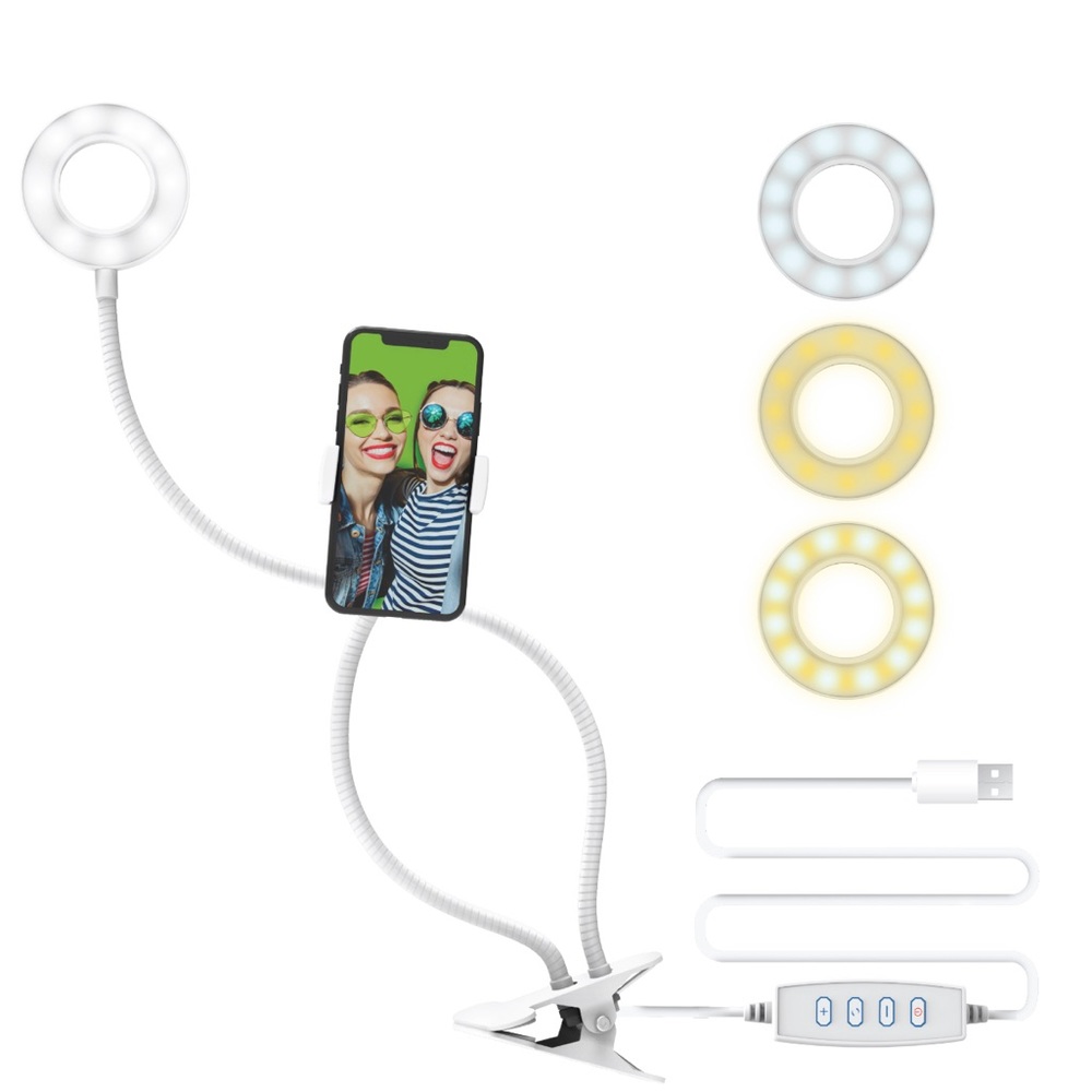 Vlogging Kit • Flexible Ring Light & Phone Holder with an In-line remote control